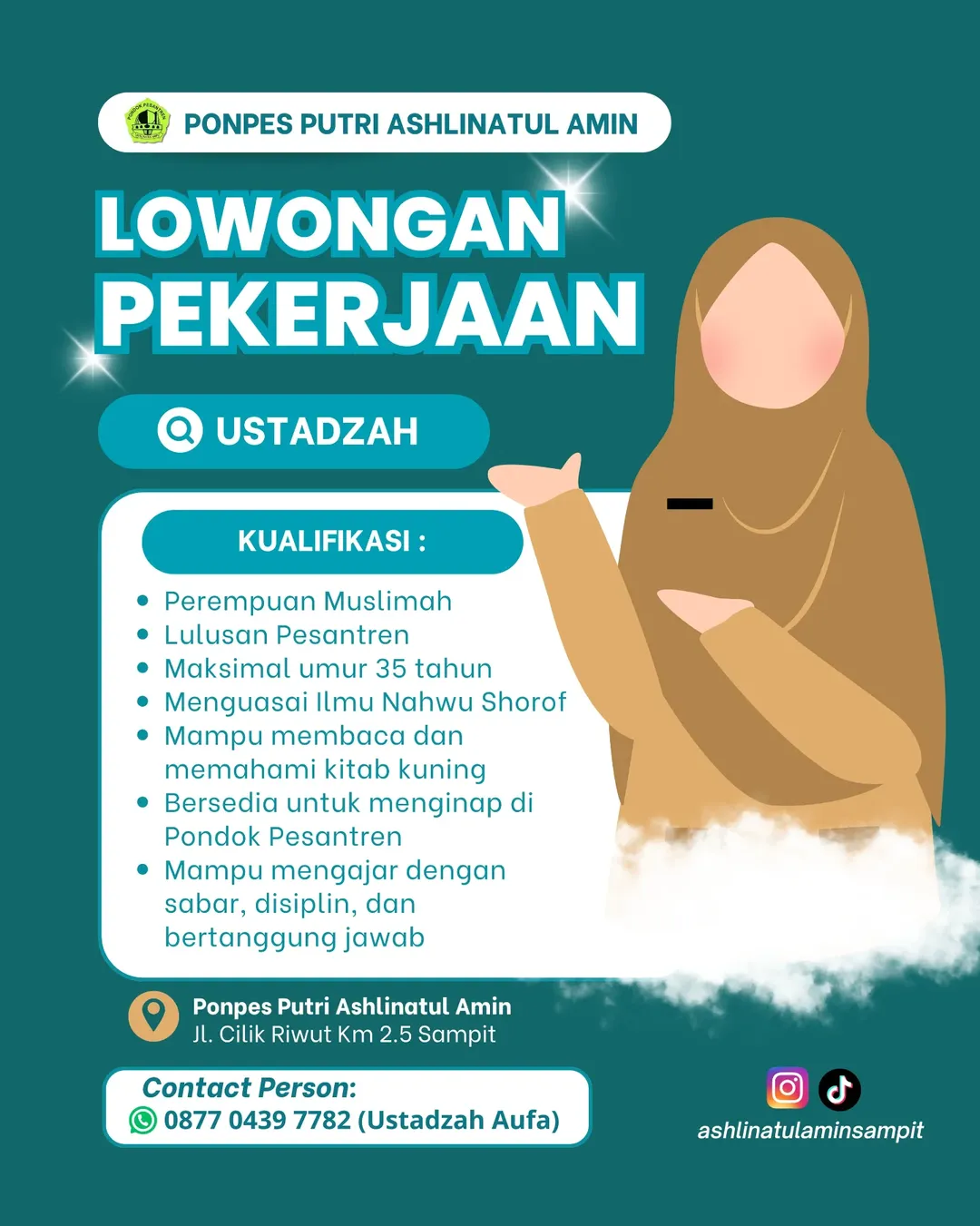 Lowongan  Pekerjaan Ustadzah